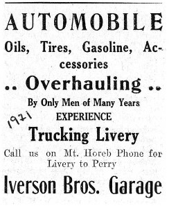 Daleville Garage Ad 1921